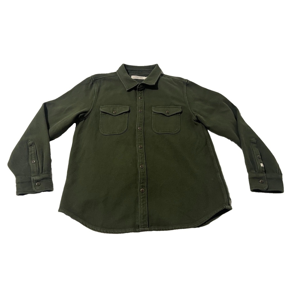 Outerknown Shirt Mens Large Blanket Shirt Flannel Green